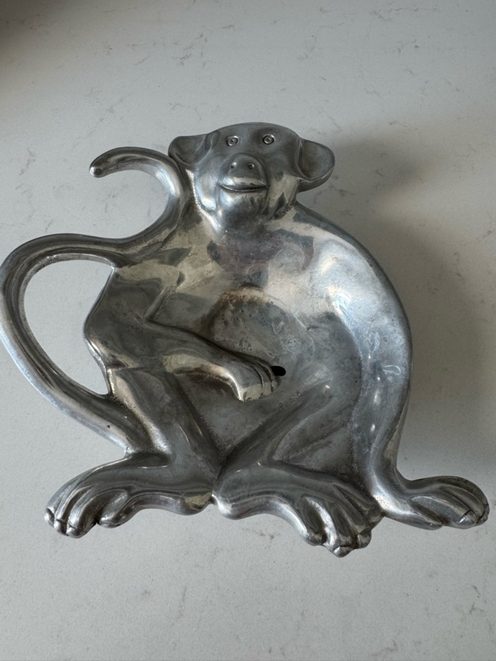 Vintage Mariposa Silver Monkey Trinket Dish